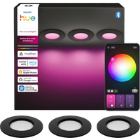 Philips Hue Inbouwspot Slim 3-Pack - White and Color - 90mm - Zwart