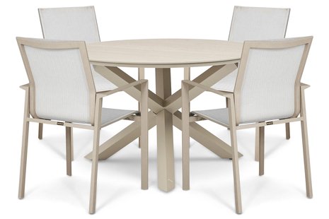 Lifestyle Timo/Xento 120 cm dining tuinset 5-delig