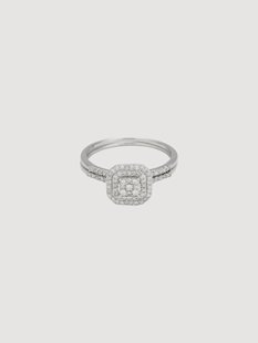 Witgouden ring Antique, met diamanten