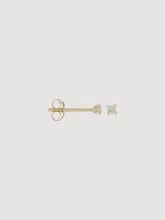 Geelgouden oorbel Single met diamanten