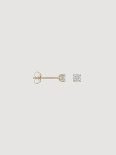 Geelgouden oorbel Single met diamanten
