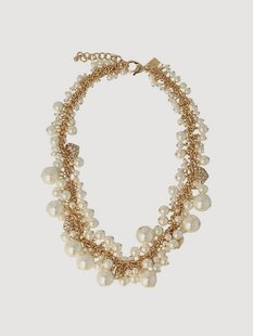 Vergulde halsketting met Swarovski parels Ultimate