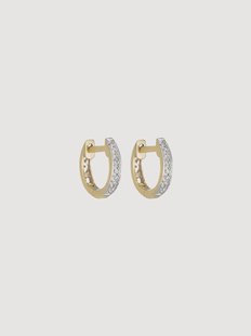 Geelgouden oorbellen ring Pm met diamanten