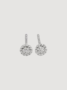 Witgouden studs Round met diamanten