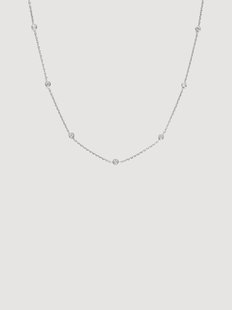 Witgouden halsketting Sunshine met diamanten