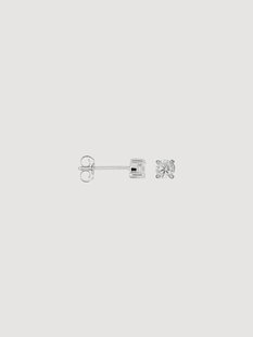 Witgouden oorstekers Single met diamanten