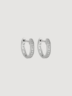 Kleine oorbellen van witgoud, met diamanten