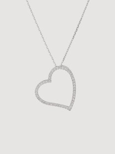 Witgouden ketting Blue Tear met diamanten