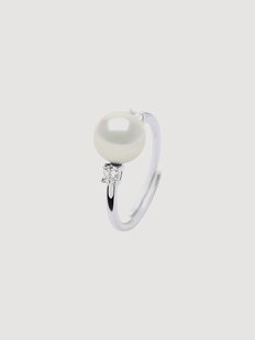 Zilveren ring Hantaywee met parel en zirkonia