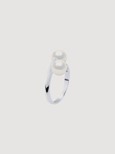 Zilveren ring You &amp; Me met parels