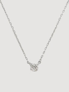 Witgouden halsketting Solitaire met diamanten