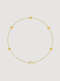 Handgemaakte geelgouden armband Hippolyte met parels