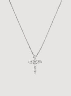 Witgouden hanger met diamanten Sacr&eacute;e Croix