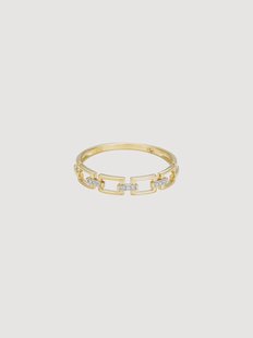 Geelgouden ring Maillage, met diamanten