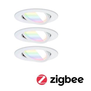 Paulmann LED inbouwspot Nova Coin Smart wit RGBW set van 3 stuks 8,4 cm