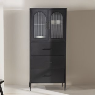 Nohr Vitrinekast 'Criag' 160 x 70cm, kleur Zwart