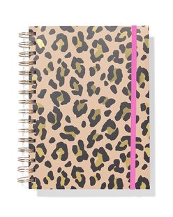 HEMA Notitieboek A5 gelinieerd luipaard (bruin)