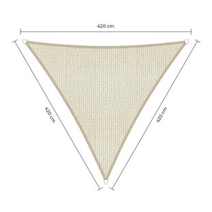 Sunfighter schaduwdoek driehoek ivoor 4.2x4.2x4.2m. 2e kans