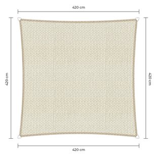 Sunfighter schaduwdoek vierkant ivoor 4.2x4.2m. 2e kans