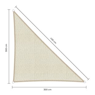 Sunfighter schaduwdoek langhoek ivoor 3x3x4.2m. 2e kans