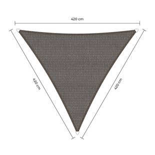 Schaduwdoek driehoek grijs 4.2x4.2x4.2m. 2e kans