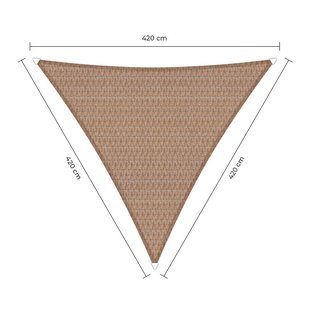 Schaduwdoek driehoek zand 4.2x4.2x4.2m. 2e kans