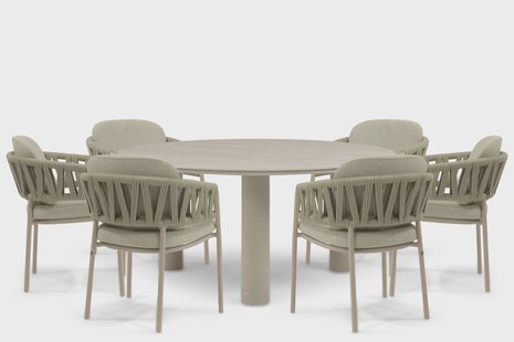 4 Seasons Outdoor Calma/Trino 158 cm dining tuinset 7-delig