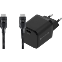 BlueBuilt Power Delivery Oplader 30W + Usb C Kabel 1,5m Nylon Zwart