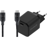 BlueBuilt Power Delivery Oplader 30W + Usb C Kabel 3m Nylon Zwart