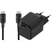 BlueBuilt Power Delivery Oplader 45W + Usb C Kabel 1,5m Nylon Zwart