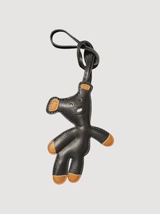 Handgemaakte tas charm Mr. Bean Teddy van vegan leer