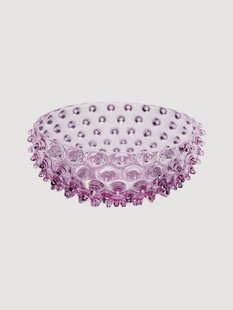 Mondgeblazen serveerschaal Hobnail