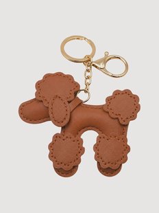 Handgemaakte tas charm Poodle van vegan leer