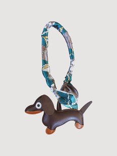 Handgemaakte tas Charm Dachshund van vegan leer
