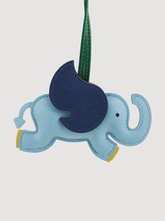 Handgemaakte tas charm Elephant van vegan leer
