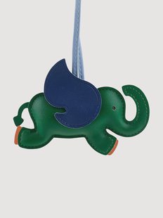 Handgemaakte tas charm Elephant van vegan leer