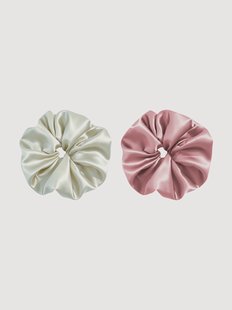 6A Premium Mulberry zijden satijnen scrunchies Feronia &amp; Luette, 2-delig