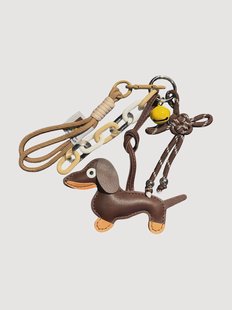 Handgemaakte tas Charm Dachshund van vegan leer