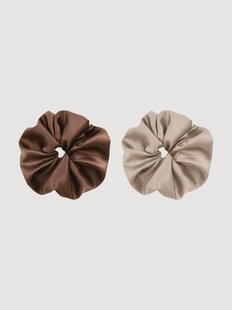 Scrunchies Athena &amp; Artio van 6A premium moerbeizijde satijn, 2-delig