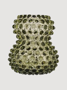 Mondgeblazen vaas Hobnail Birdie, H 13 cm