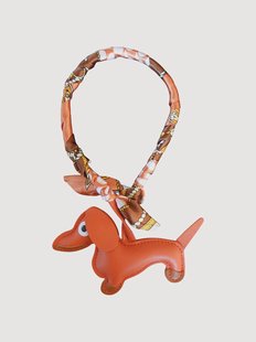 Handgemaakte tas Charm Dachshund van vegan leer
