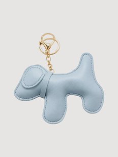 Handgemaakte sleutelhanger Cartoon Dog van vegan leer