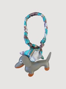 Handgemaakte tas Charm Dachshund van vegan leer