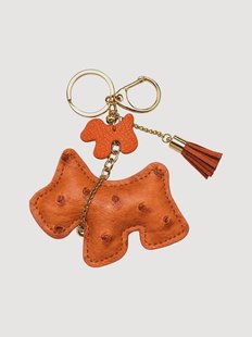 Handgemaakte sleutelhanger Dog van vegan leer