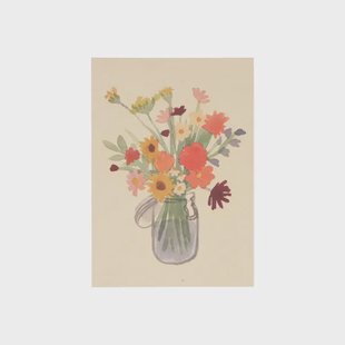 Kaart, bloemen in weckpot