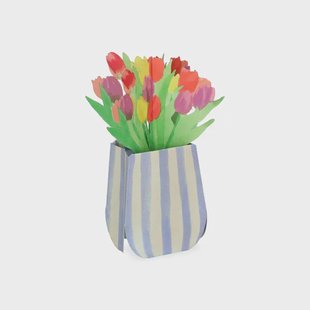 Kaart 3D met envelop, tulpen
