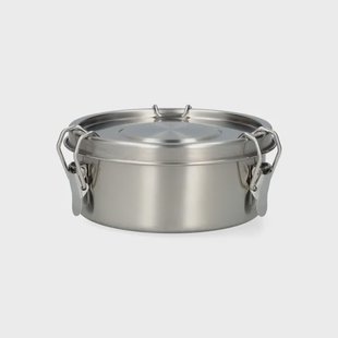 Lunchbox met siliconen ring, RVS, rond, &Oslash;14 cm, 500 ml