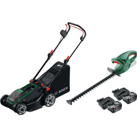 Bosch Rotak 18V2-43 + Bosch EasyHedgeCut 18-45 Li + Bosch Starterset 18V 4,0 Ah (2x)