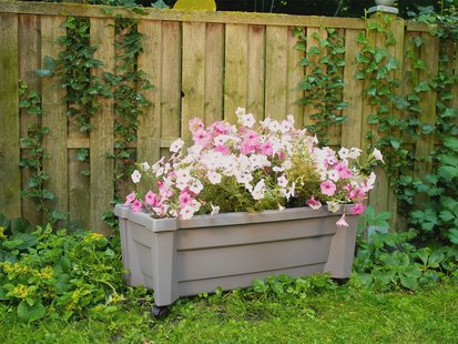 KHW Calypso Plantenbak met bewateringssysteem, B 79 x D 35 x H 33 cm. (Grijs)