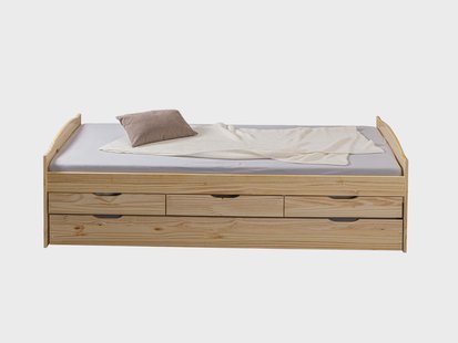 INTER LINK Functioneel bed Marinella Lena of Ulli, met 3 lades. (marinella - natuurlijk)